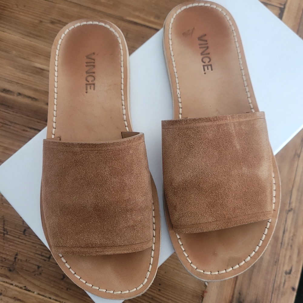 Vince sandals in tan. Size 6. True to size.